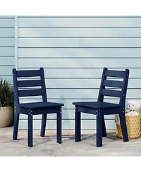 Outdoor Hdpe Kids Plastic Toddler Dining Chair (Set of Two)
