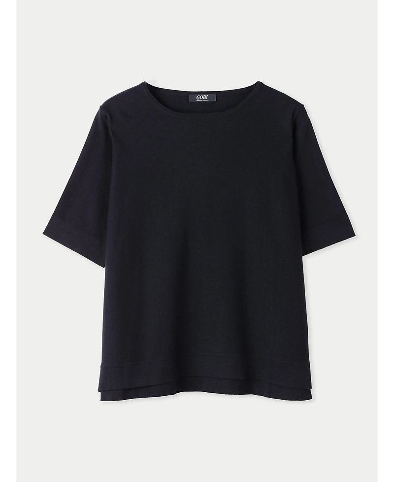 Gobi Cashmere Women's Box-Cut Cotton Silk Blend T-Shirt