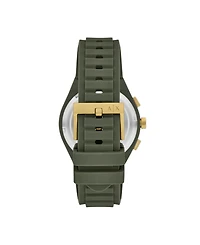 A|X Armani Exchange Men's Sync Quartz Chronograph Green Silicone Watch, 44mm