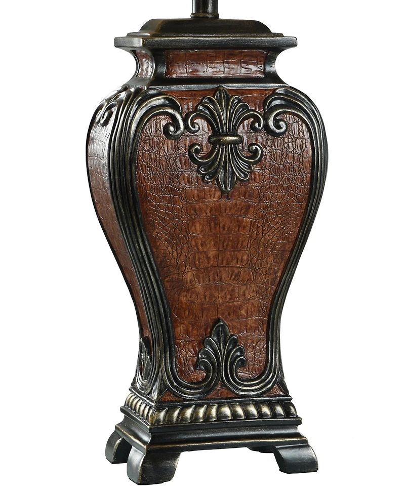 StyleCraft Home Collection 33.5" Dundee Faux Crocodile Poly Table Lamp