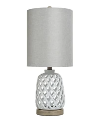 StyleCraft Home Collection 23.3" Weave Ceramic Table Lamp