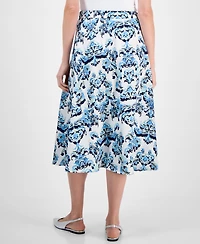 Jm Collection Women's Printed Jacquard Pull-On Midi Skirt, Exclusively at Macy's
