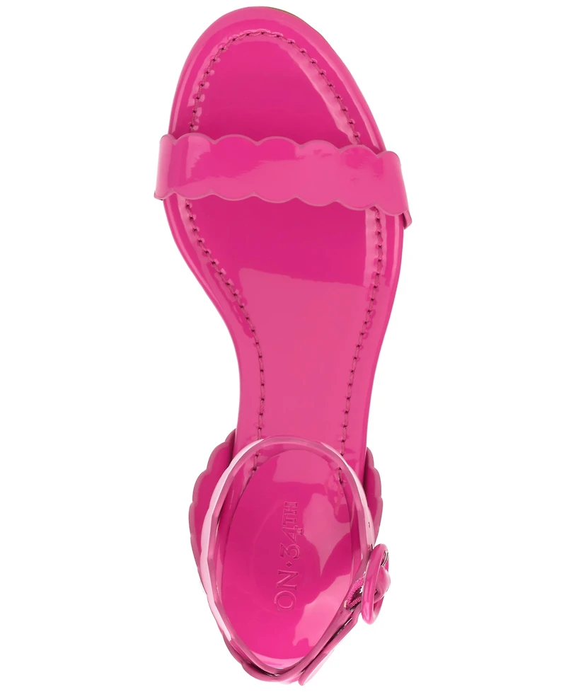 On 34th Women's Pathina Scalloped Block Heel Sandals