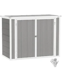 Outsunny 4.7 x 2.5FT Outdoor Storage Shed for Trash Cans, Lockable,