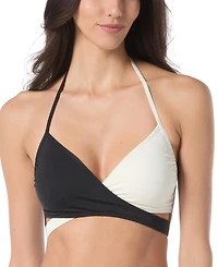 Vince Camuto Women's Colorblocked Cross-Front Bikini Top