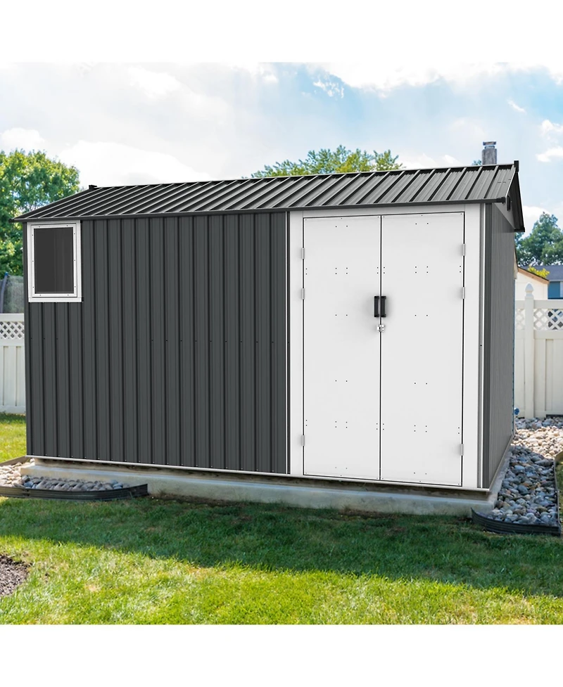 Streamdale 8x12 Metal Shed, Window, Floor, Vents, Hinged Door
