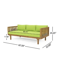 Streamdale Acacia Wood 3-Seater Daybed & Coffee Table Set