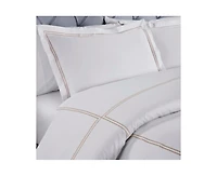 Superior Spring Blooms Cotton Two-Line Embroidered 3-Piece Duvet Cover Set, King/California King
