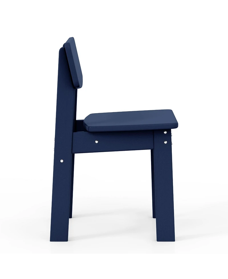 Outdoor Hdpe Kids Modern Plastic Toddler Dining Chairs (Set of Two)