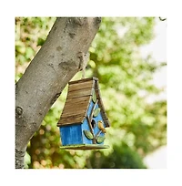 Farmhouse Solid Wood Hanging Birdhouse for Outdoor Garden Decoration