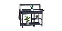 Wood Outdoor Garden Potting Bench Storage Shelf with Removeable Sink