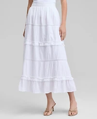 And Now This Women's Pull-On Tiered Cotton Maxi Skirt, Exclusively at Macy's