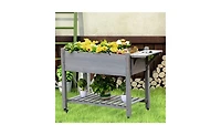 Multi-Tier Wooden Garden Box with Planter and Storage