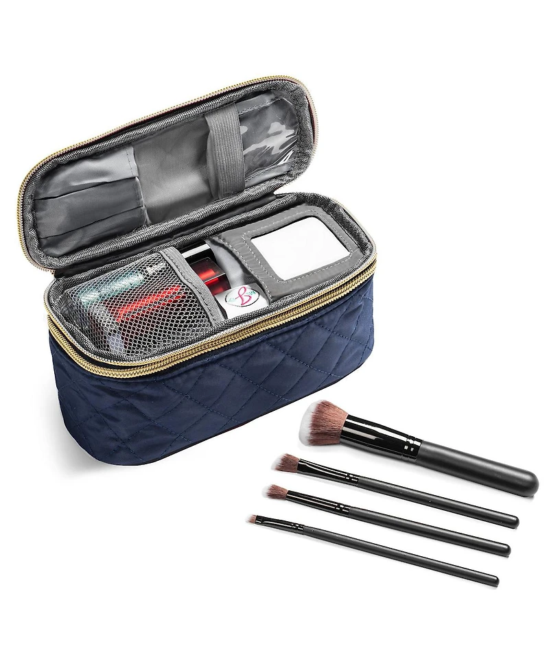 Ms. Jetsetter Travel Makeup Case (1 Piece) with Travel-Sized Brushes (4 Pieces) | Accessories