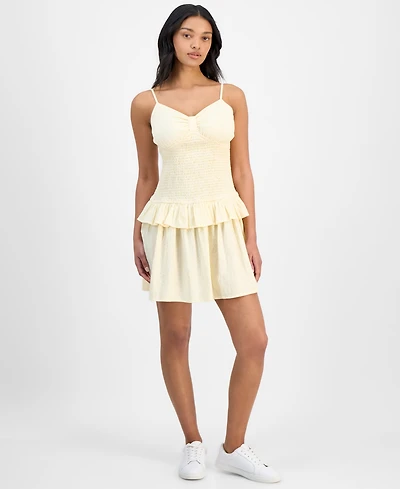 And Now This Women's Gingham Cotton Ruffled Mini Dress, Exclusively at Macy's