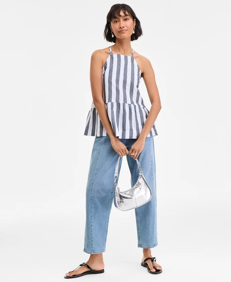 On 34th Women's Apron-Neck Sleeveless Peplum Top, Exclusively at Macy's