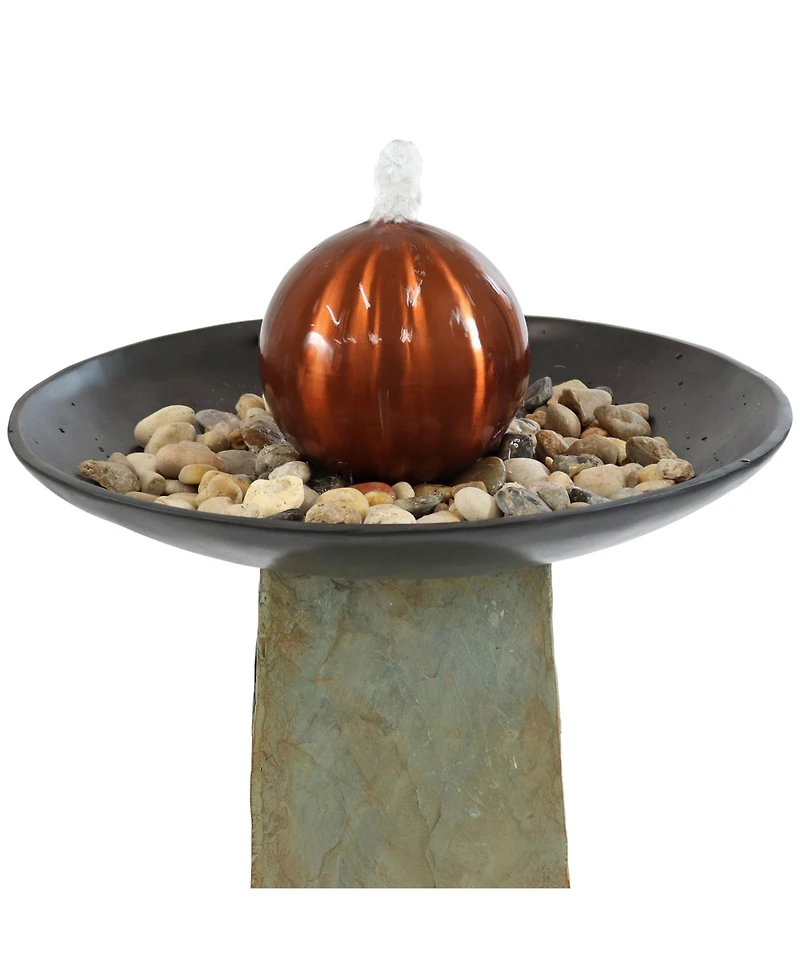 38" H Decorative Orb Slate Outdoor Water Fountain