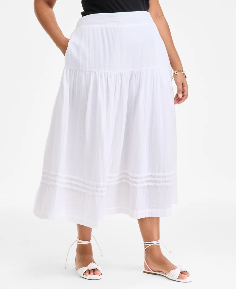 On 34th Trendy Plus Tiered Midi Skirt, Exclusively at Macy's