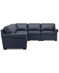 Radley Roll Arm 139" 5-Pc. Leather Square Corner L Sectional, Exclusively at Macy's