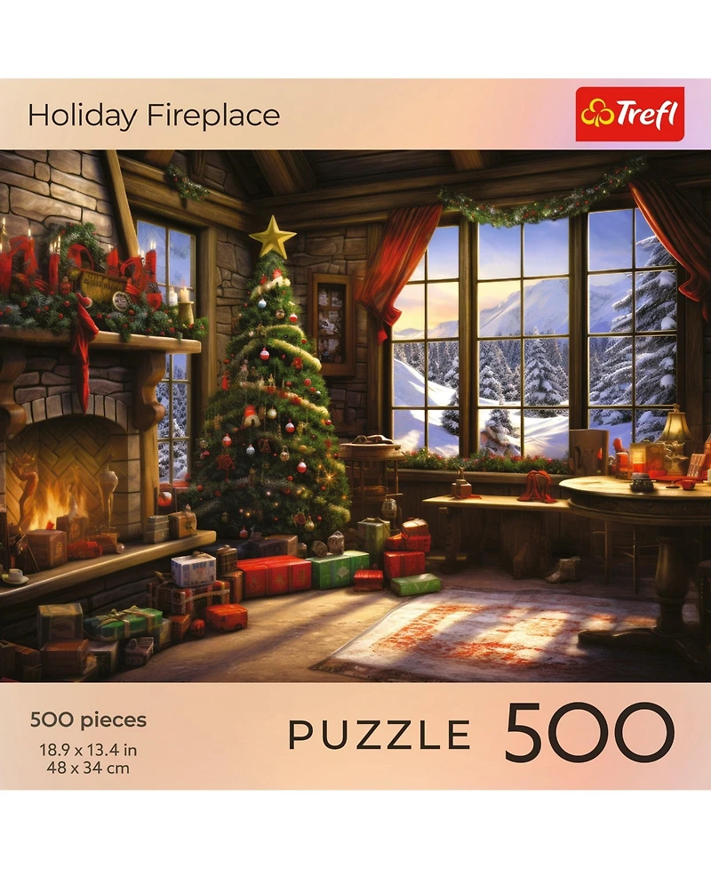 Trefl Red 500 Piece Puzzle - Holiday Fireplace
