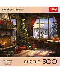 Trefl Red 500 Piece Puzzle - Holiday Fireplace