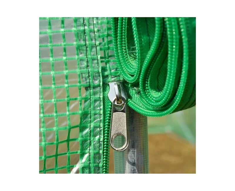 26.2 ft x 9.7 ft Outdoor Walk-in Greenhouse with Green Pe Cover and Steel Frame