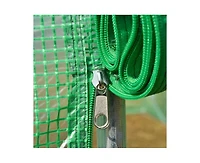 26.2 ft x 9.7 ft Outdoor Walk-in Greenhouse with Green Pe Cover and Steel Frame