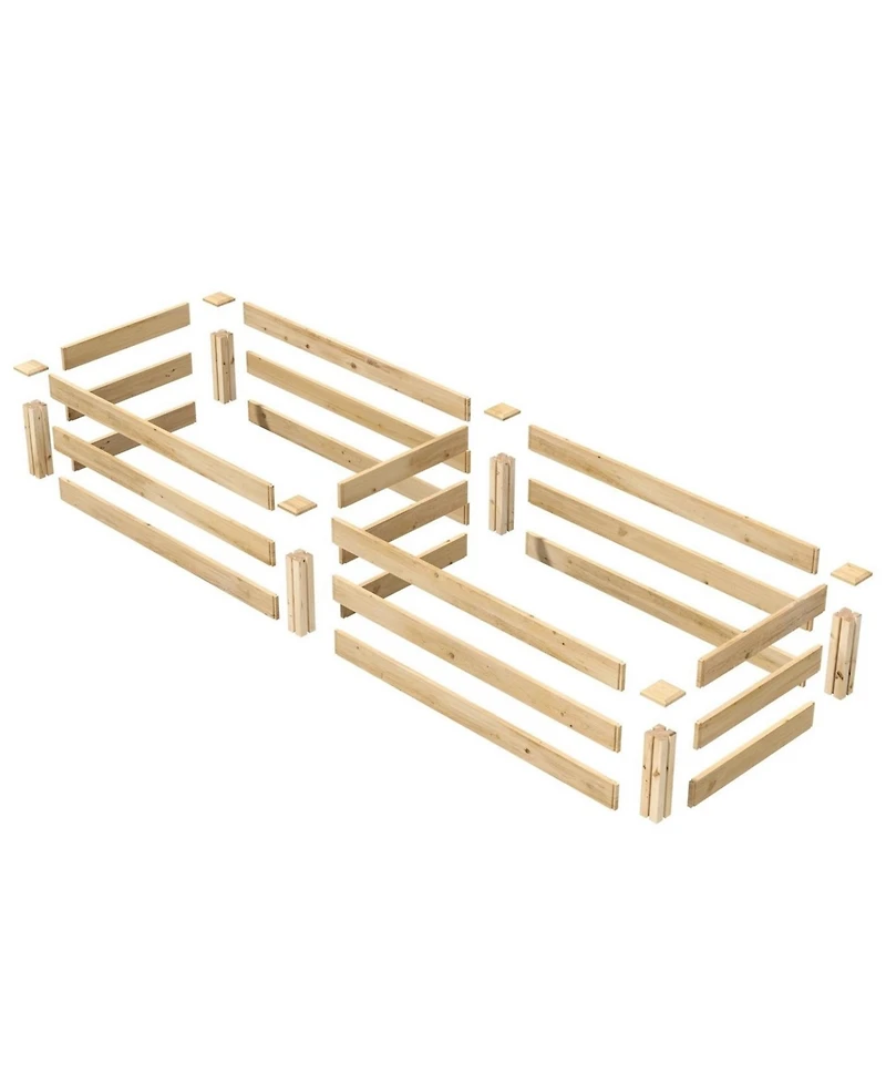 Pine Wood 2-Ft x 8-Ft Outdoor Raised Garden Bed Planter Frame