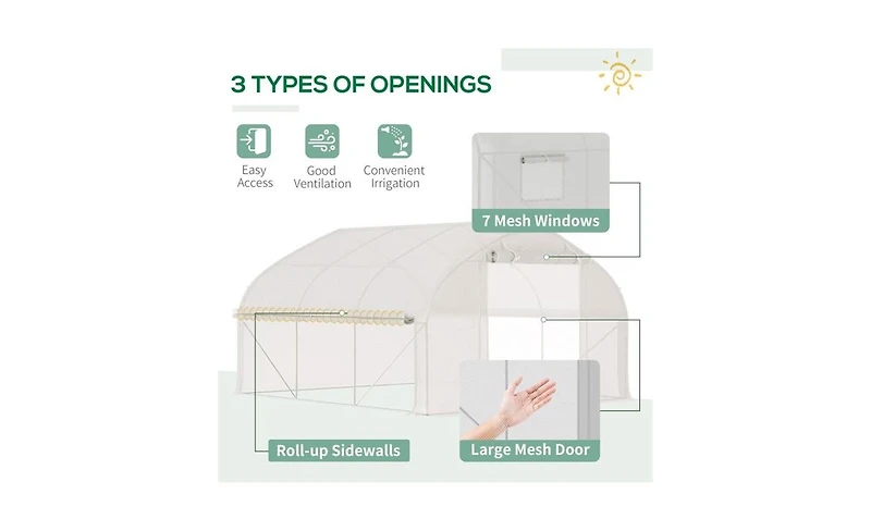 Walk-In Greenhouse for Garden-Spacious Outdoor Plant Growing Shed