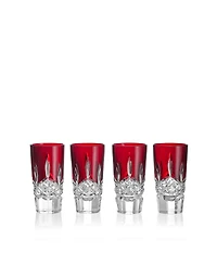 Waterford Lismore Red Shot Glass, Set of 4