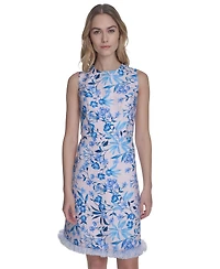 Eliza J Women's Tweed A-Line Floral-Pattern Dress