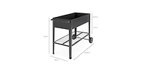 Metal Raised Garden Bed Planter Cart on Wheels 37-inch x 15-inch