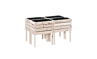 Rustic Wooden Flower Shelf and Planter Box Combination