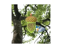 Outdoor Metal Mesh Bird Feeder with Decorative Metal Acorn Roof for Birds