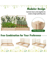 Outdoor Garden Bed Planting Box Durable Wooden Planter for Vegetables and Flowers
