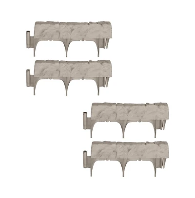 Suncast 10 Piece Landscape Design Border Decorative Rock Stone Edging (4 Pack)