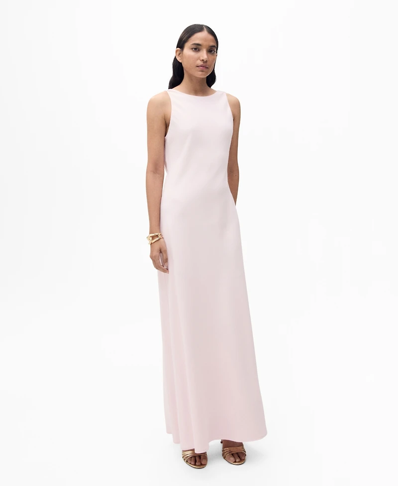 Mango Women's Open Back Satin Dress
