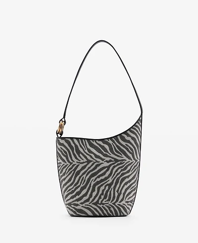 Mango Women's Large Zebra-Print Bucket Bag