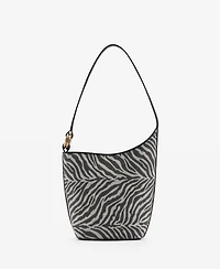 Mango Women's Large Zebra-Print Bucket Bag