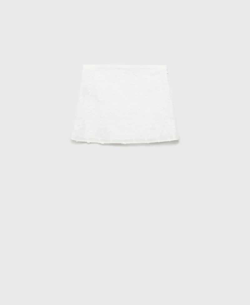 Mango Women's Floral-Embroidered Cotton Skirt