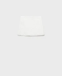 Mango Women's Floral-Embroidered Cotton Skirt