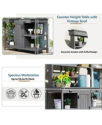 Streamdale 66" Farmhouse Potting Bench with Storage