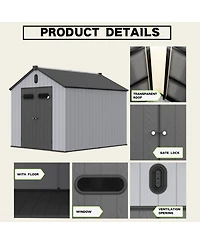 Streamdale 8' x 10' Plastic Tool Room Ultimate Outdoor Storage Solution for Gardens and More