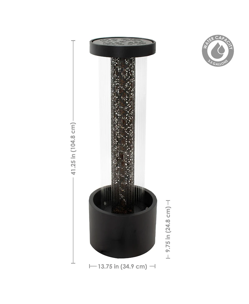41.25" H Glittering Rain Zinc Outdoor Water Fountain with Warm White Led Lights
