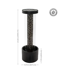41.25" H Glittering Rain Zinc Outdoor Water Fountain with Warm White Led Lights