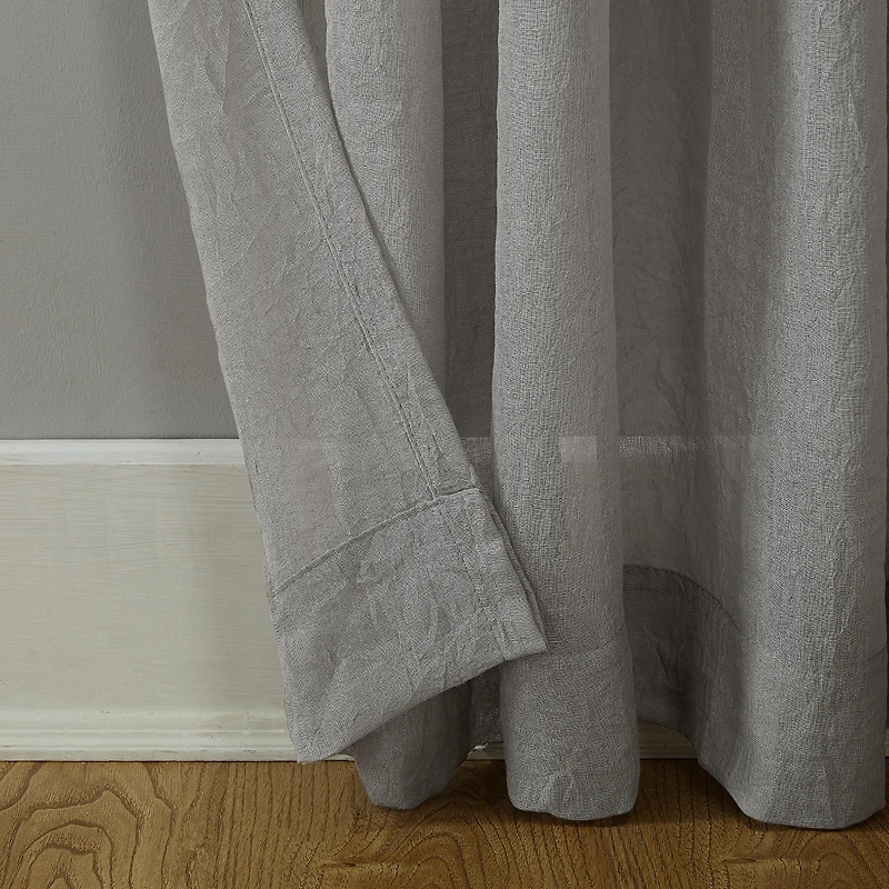 Silvia Crushed Texture Semi-Sheer Rod Pocket Curtain Panel