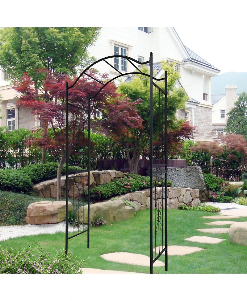 Streamdale Black Metal Garden Arch (3.6' x 1.5' x 7.5')
