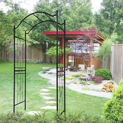 Streamdale Black Metal Garden Arch (3.6' x 1.5' x 7.5')