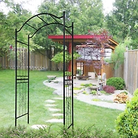 Streamdale Black Metal Garden Arch (3.6' x 1.5' x 7.5')