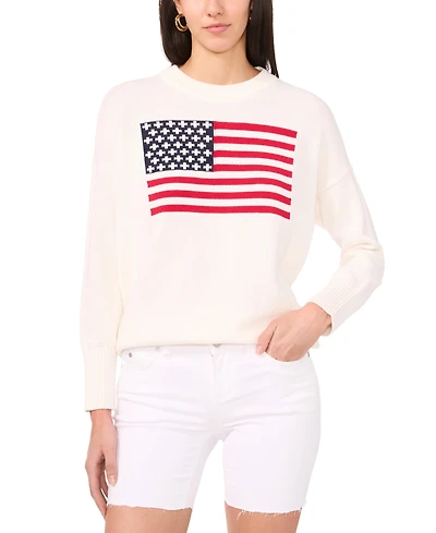 Vince Camuto Women's Cotton Flag-Graphic Sweatshirt